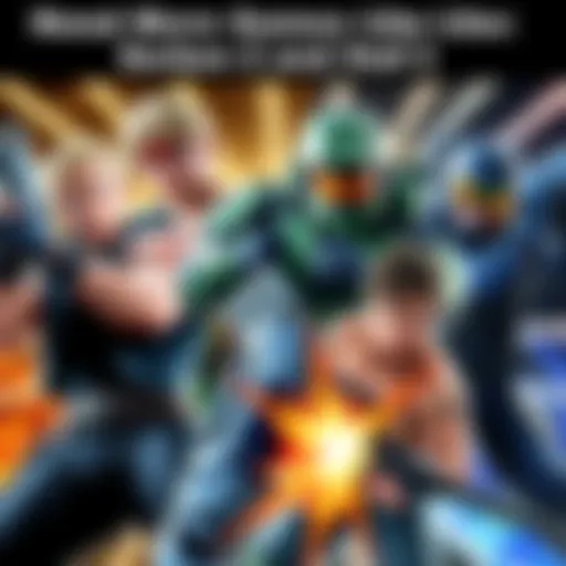 Collage of iconic video game characters from Serious Sam 2, Halo 3, TEKKEN 6, and Bodycam in action poses