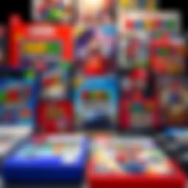 A collection of classic video game boxes featuring updated graphics and iconic characters