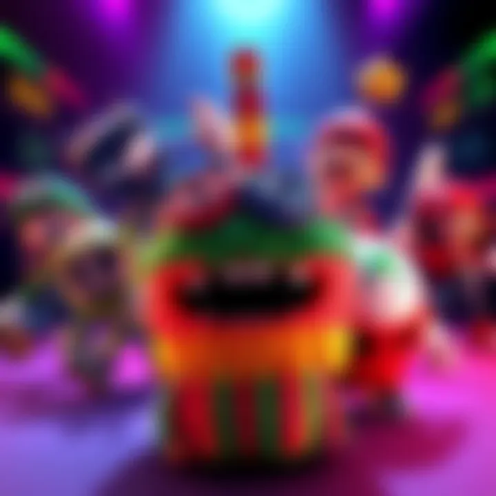 Colorful characters from classic Xbox games, including a cheerful piñata, inviting fans to share their favorite games for a revival.