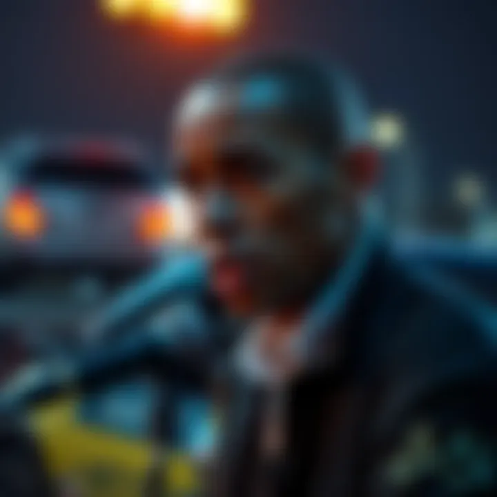 Clavicular speaking into a microphone with a concerned expression while a car is shown in the background, symbolizing the shocking incident that occurred.
