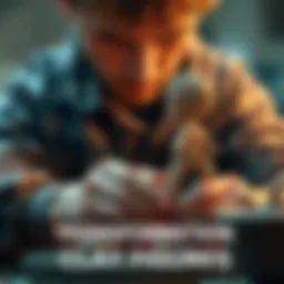 An artist shaping a clay figure with hands, showing focus and creativity.