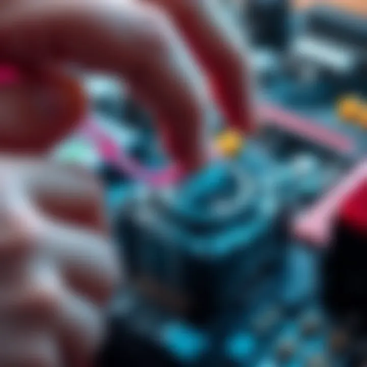 A person using a toothbrush to remove thermal paste from a CPU