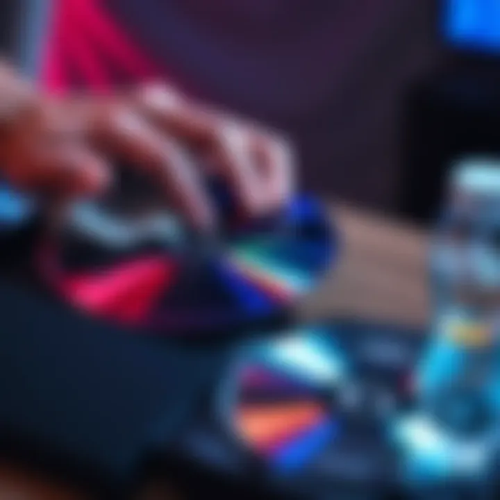 A person cleaning a game disc with a cloth and a case with a cleaning solution