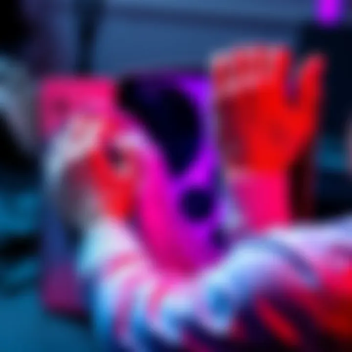 A person cleaning a PS5 console by removing its side plates and dusting inside