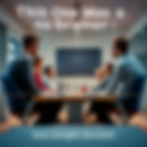 A group of people discussing and agreeing on a simple solution in a meeting room.