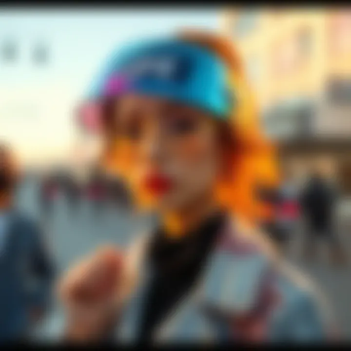 A person wearing a clear visor that enhances their fashionable outfit, showcasing a trendy look.