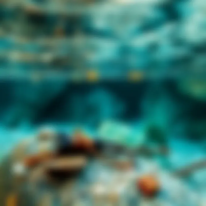 Clear Water with Hidden Issues A clear stream with debris and pollutants hidden beneath the surface, symbolizing water quality problems in North Carolina.