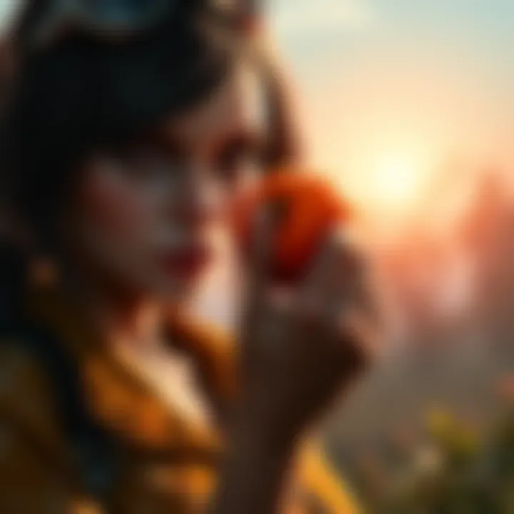 Clementine character from the game holding a clementine fruit, representing choices in gameplay
