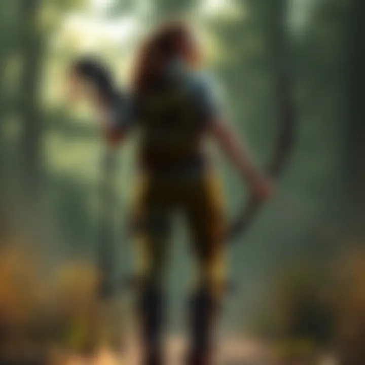 Clementine struggles to use crutches made of barbed wire while holding a bow in TWD: RTS game