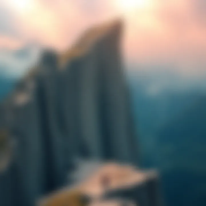 A climber standing at the base of a steep cliff, looking up, contemplating the challenging path ahead.