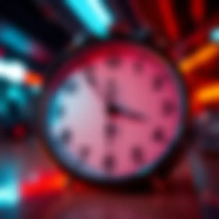 Clock with Extended Time A clock showing additional hours added to the traditional layout, symbolizing time management and extending limits.