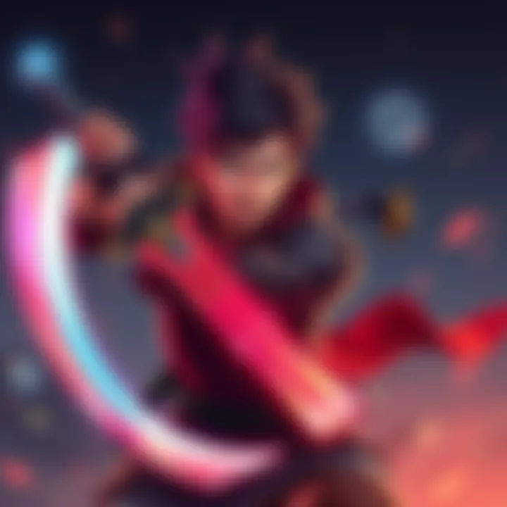 A character confidently holding a Clock Sword, showcasing its sleek design and fast motion.