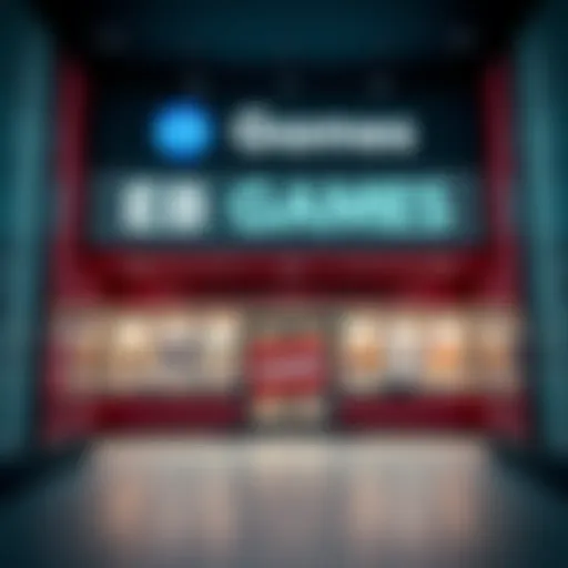 An empty EB Games storefront in New Zealand with a closed sign, indicating the closure of stores and financial losses.
