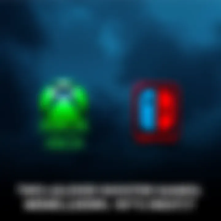 A graphic showing the logos of two closed shooter games, one from Xbox and one from Nintendo Switch, set against a somber background.