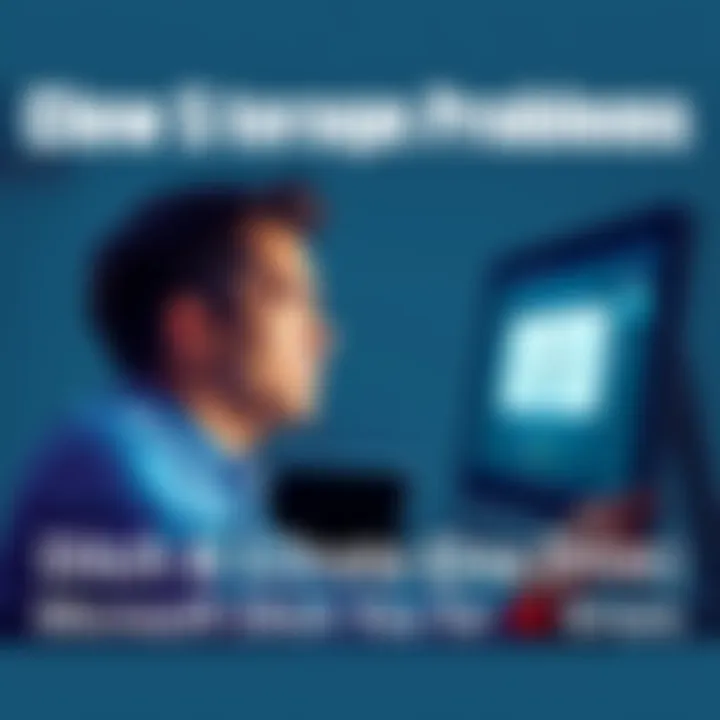 A person looking frustrated while using a computer, with a OneDrive warning message visible on the screen, symbolizing account issues.