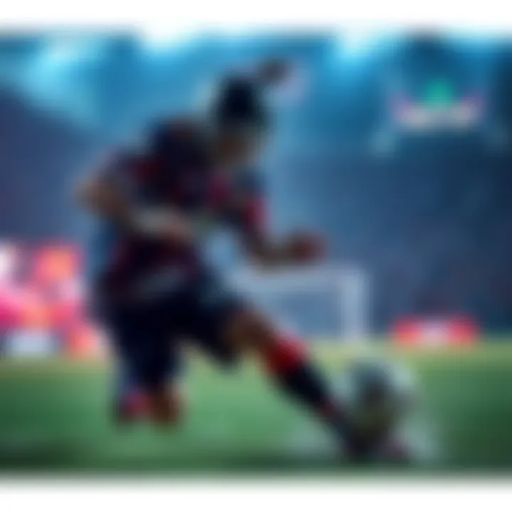 Player executing a clutch moment in a game A player makes a crucial move in a game just before being knocked down, showcasing excitement and tension