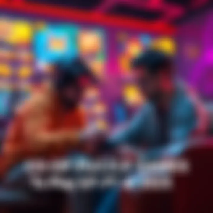 Co-op Puzzle Game Experience Two players working together to solve a puzzle on a gaming console with colorful graphics in the background.