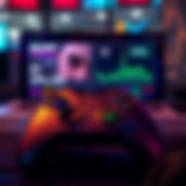 An Xbox X controller with COD Warzone displayed on the screen, showing fluctuating FPS indicators and performance graphs.