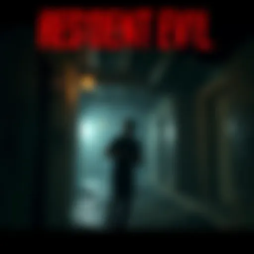 A thrilling scene from Resident Evil Code Veronica showing a character exploring a dark, eerie environment filled with suspense.