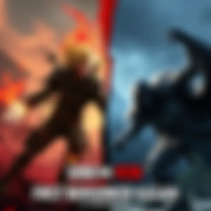 A split image showing gameplay scenes from SIB Code Vein 2 on one side and First Berserker Kazan on the other, highlighting their unique art styles and action sequences.