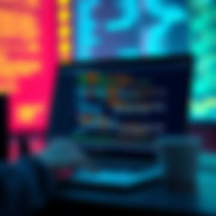 A programmer visualizing loops with areas and generations in code on a laptop screen.