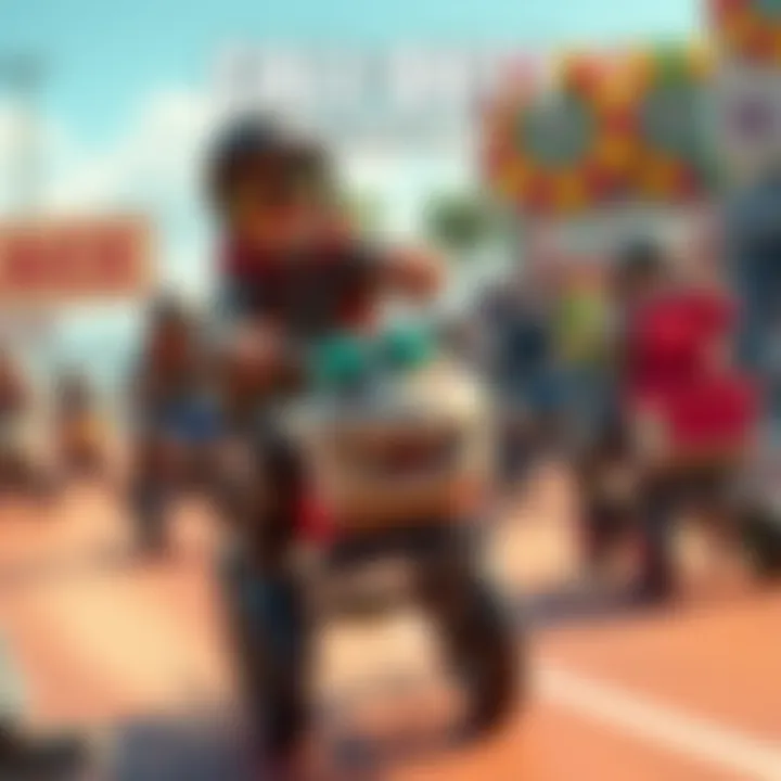 Baby Race in Call of Duty Mobile A colorful scene showing characters racing on baby strollers in Call of Duty Mobile, highlighting a fun and whimsical challenge.