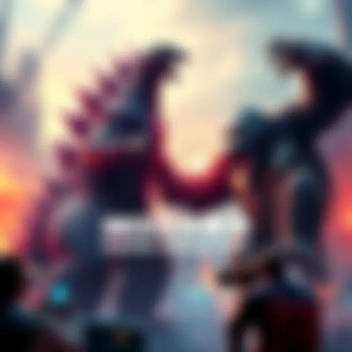 A promotional image featuring Godzilla and King Kong battling in a video game setting with CODM elements