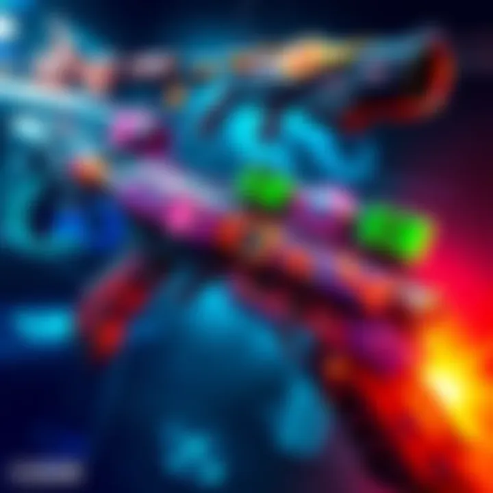 A display of Codm mythic guns showcasing vibrant designs and unique features that enhance gameplay.