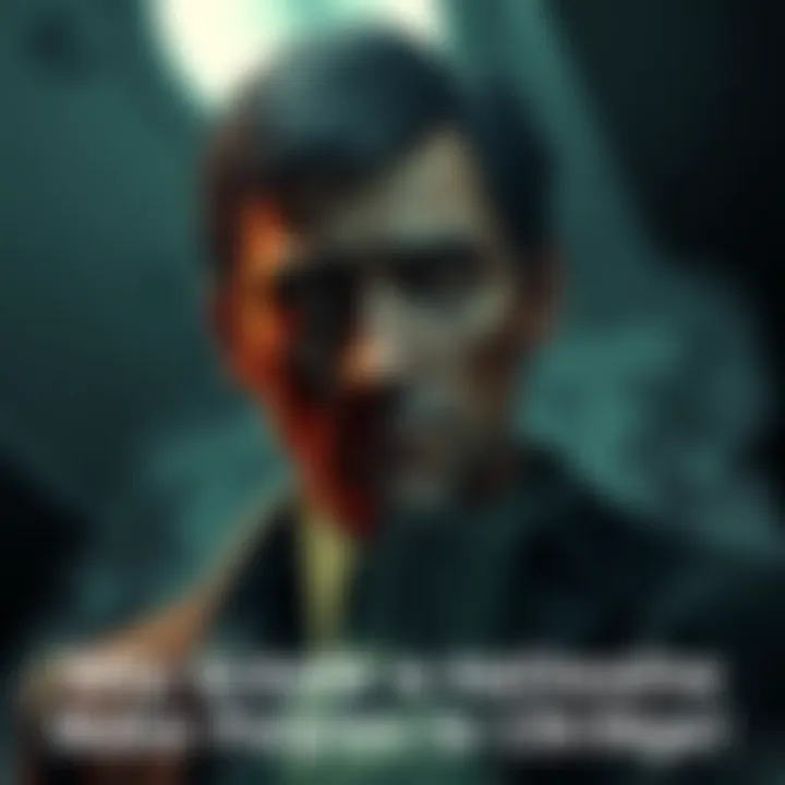 Cohen character from Bioshock looking uneasy, surrounded by dark, eerie atmosphere
