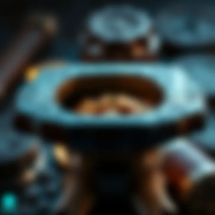 A close-up view of an anvil with shiny coins visible inside, suggesting a hidden treasure in the game The Finals.