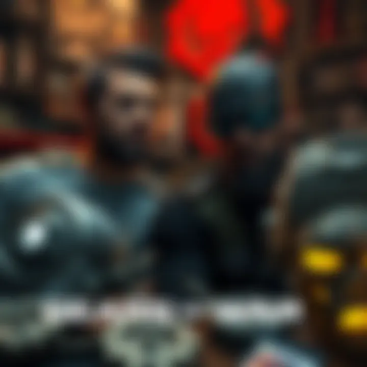 Cole and Marcus looking thoughtful, surrounded by Gears of War memorabilia, showing signs of nostalgia
