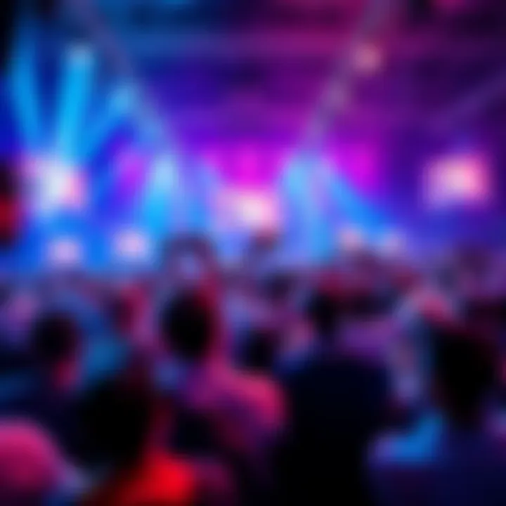 A vibrant livestream setup with excited fans eagerly waiting for a collaboration announcement.