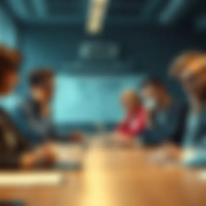 A group of people in a meeting exhibit signs of stress and overwhelm, reflecting collaboration fatigue.