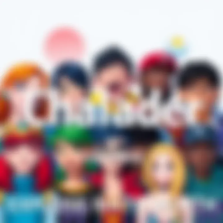 A colorful collage showcasing various characters, each representing a different birth month, inviting people to choose their favorite, created by Ryan/Kaitlyn.