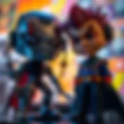 A close-up of two unique collectible figures displayed together, highlighting their details and design, symbolizing a valuable find at a low price.