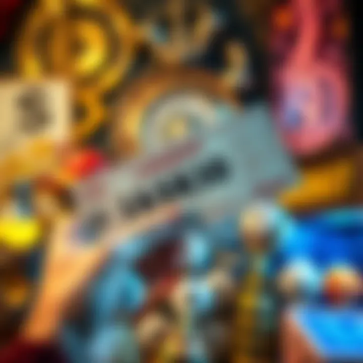 A person holding a winning lottery ticket with collectibles in the background, symbolizing luck and fortune.