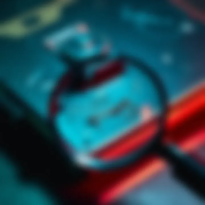A close-up view of a damaged collector's edition item showing scratches and imperfections, with a magnifying glass emphasizing the flaws.