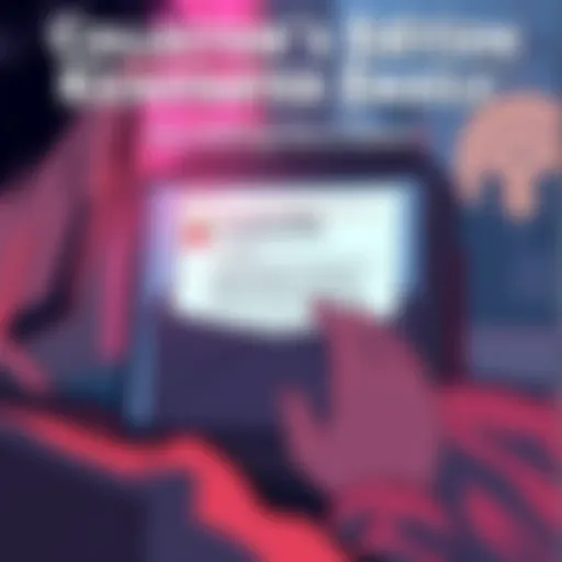 An illustration showing a person checking their email inbox for a message about updating shipping information for a game they backed on Kickstarter.