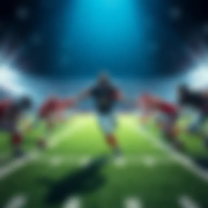 College Football Simulator Game Cover Cover of a college football simulator featuring iconic teams from the 70s to today in action on the field.