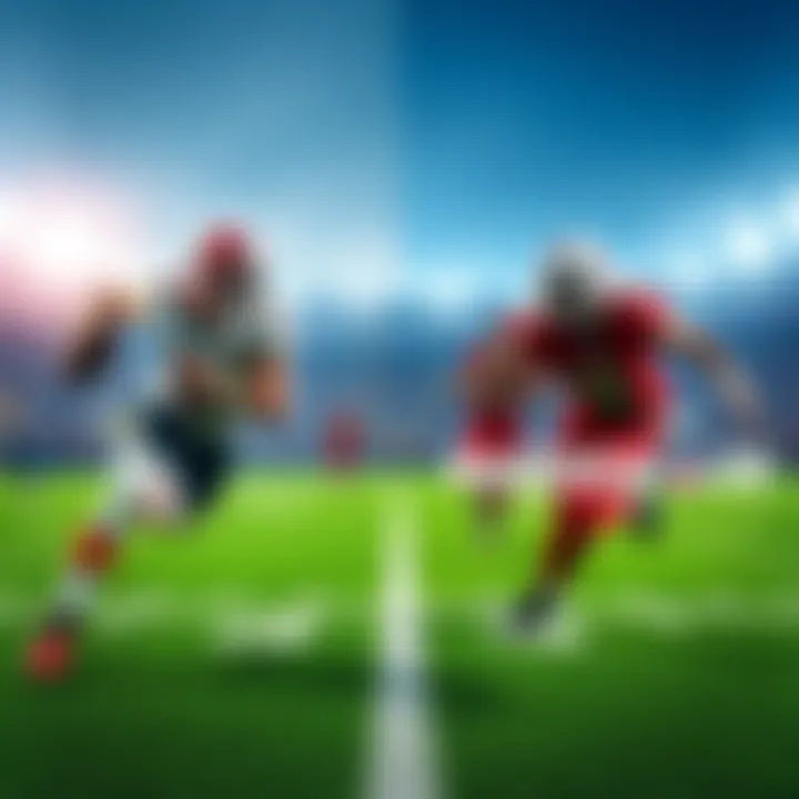 A side-by-side view of College Football 26 and Madden NFL 26 covers, showcasing characters from both games playing on a football field.