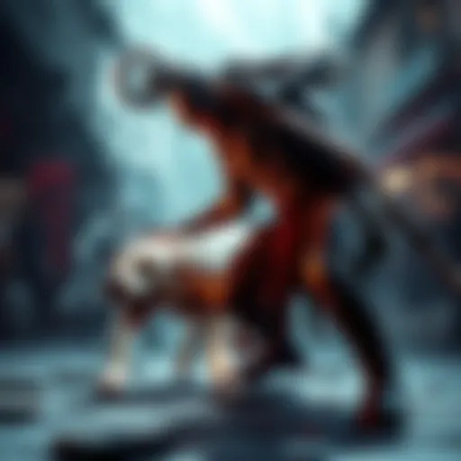 Scene showcasing a character from the Colmillos remake battling a dog, highlighting the changed mechanics and tension loss.
