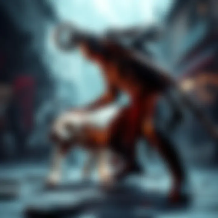Scene showcasing a character from the Colmillos remake battling a dog, highlighting the changed mechanics and tension loss.