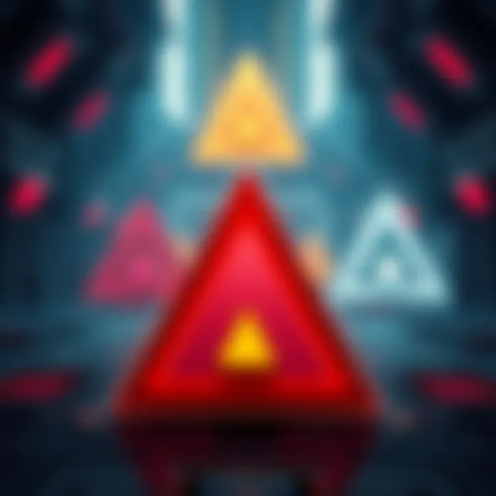 Color Codes in SE5 and SE:R Gameplay Illustration showing red, yellow, and white triangles in a gameplay setting of SE5 and SE:R, highlighting their meanings for players.