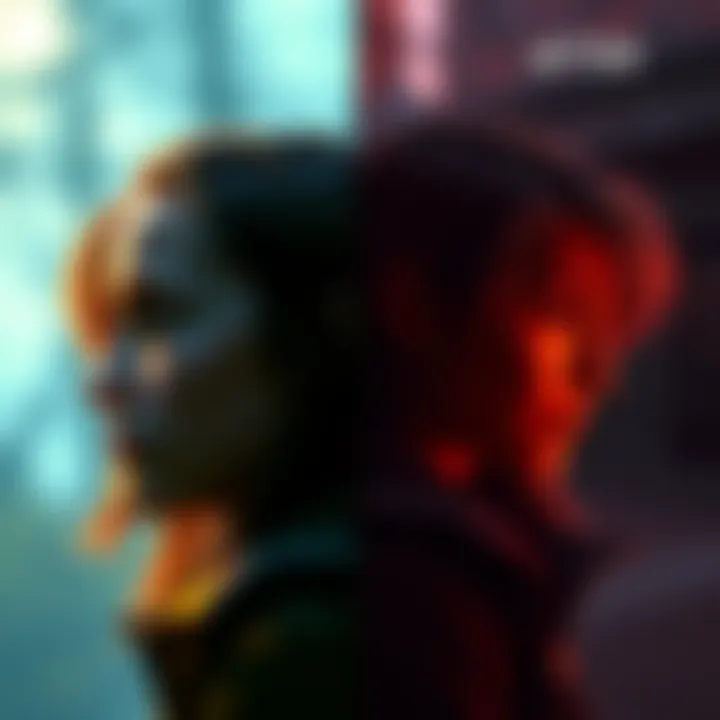 Before and after color grading edits from the TLOU show, showcasing the changes made to match the game aesthetic.