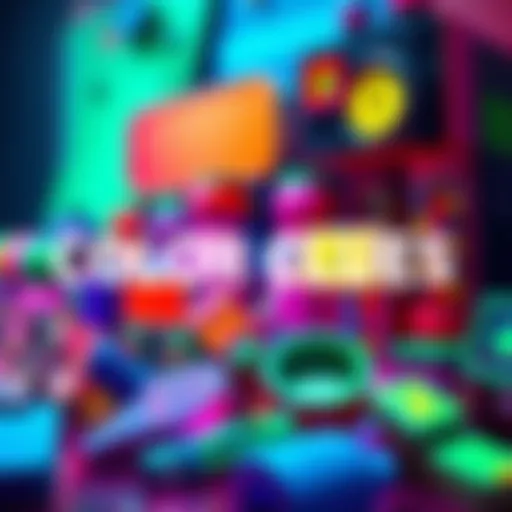 A colorful display of various game elements showcasing different color clues used in mystery games.