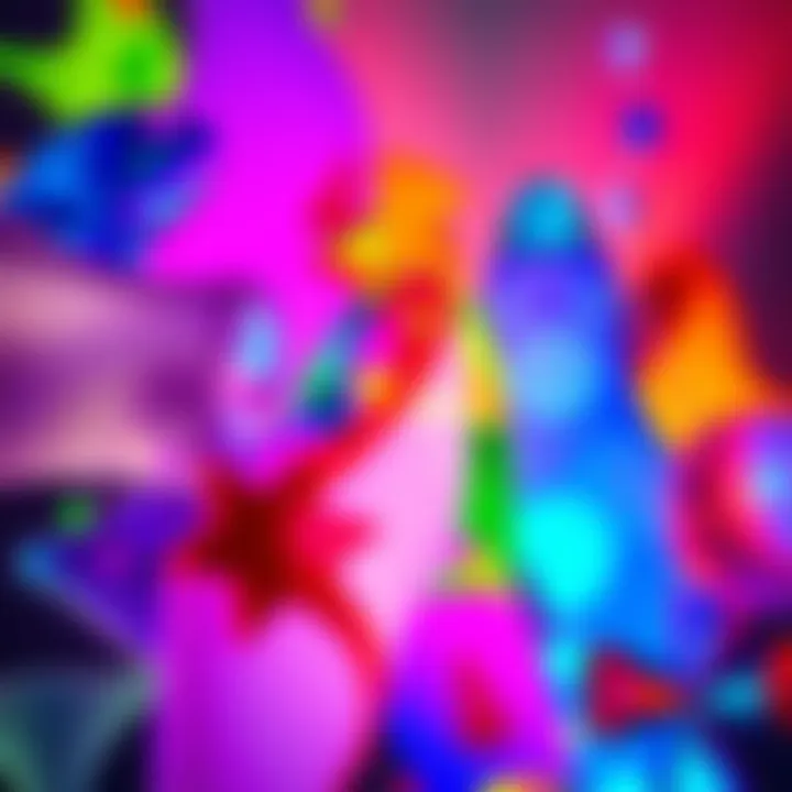 A mix of vibrant colors and shapes illustrating altered perceptions and thoughts