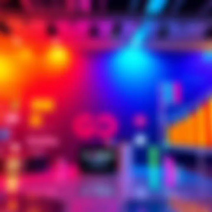 Colorful Banner Design A vibrant and modern banner showcasing brand elements like logo and graphics, illustrating an online marketing strategy.