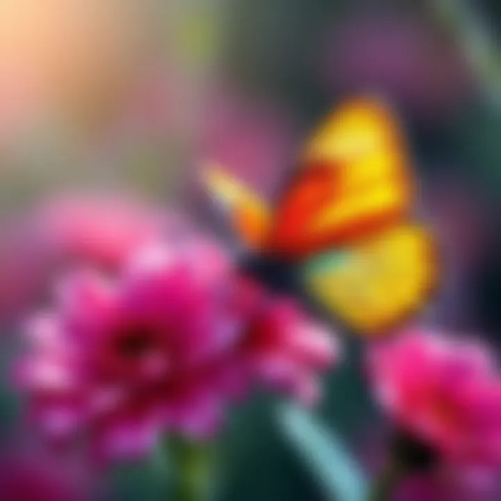 A vibrant butterfly resting on a blooming flower, symbolizing individuality and uniqueness in nature