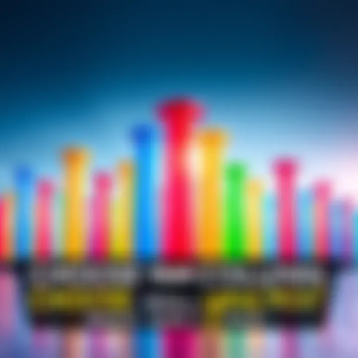 A selection of vibrant columns representing different choices, inviting people to pick one