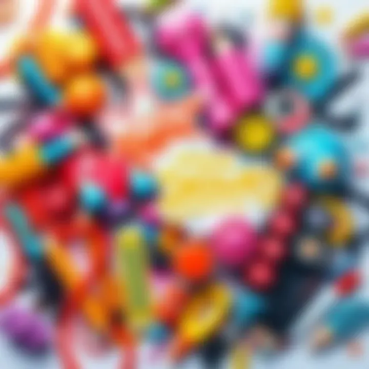 A vibrant display of various doodles showcasing different styles and creativity from the artist.